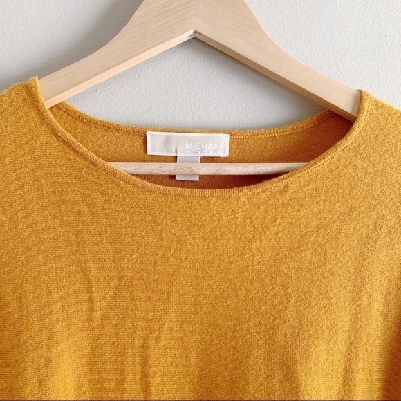 MICHAEL Michael Kors • Crewneck Pullover Knit Sweater in Mustard Yellow, Small - Picture 2 of 10